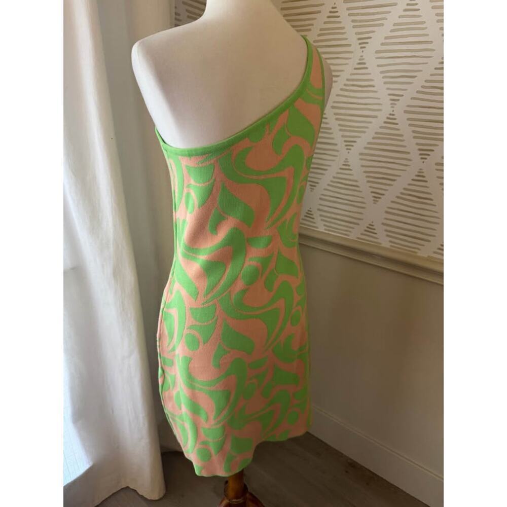 The Wolf Gang Women’s XL Bauhaus Mint Cana One Shoulder Knit Dress - Picture 7 of 10